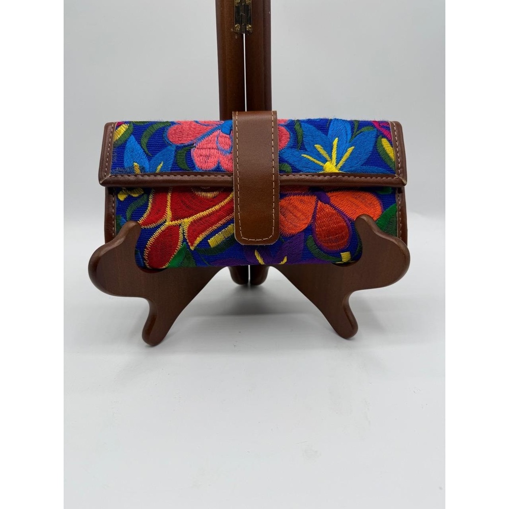 Embroidered Clutch Wallet Floral‎ Boho Vintage Mexico Artisan Handmade Vibrant